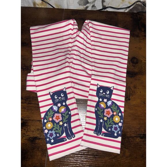Mini Boden Girls Appliqué Leggings AP2 Soft Ivory/Raspberry Pink Cats Size: 6-7Y - Picture 3 of 5